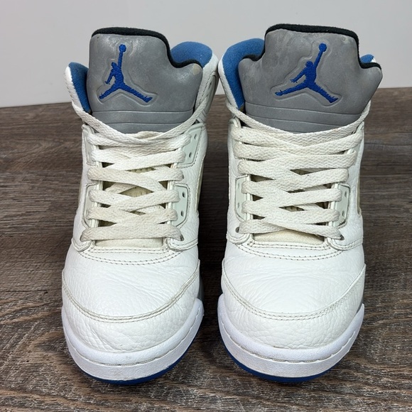 Nike Air Jordan 5 Retro White/Royal/Stealth 440888-140 4Y - Picture 2 of 9